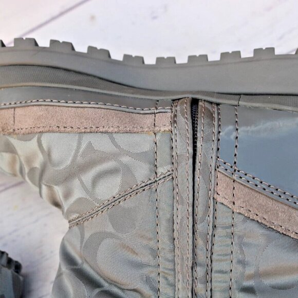 New Coach Demure Gray Nylon Boot Size Women’s 6 1/2 B - Picture 9 of 16